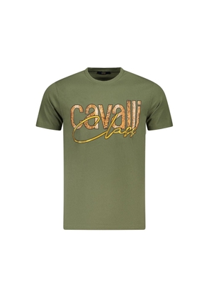 Green Cotton Men T-Shirt - M