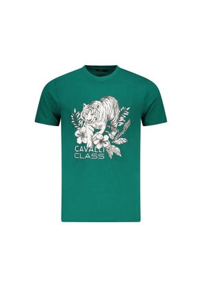 Green Cotton Men T-Shirt - M