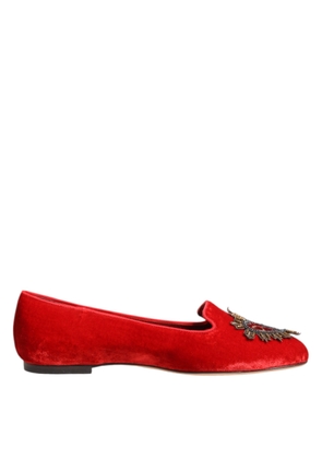 Red Velvet DG Heart Loafers Flats Shoes - EU36/US5.5