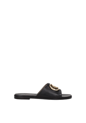 Black Leather Slippers Sandals - EU36/US6