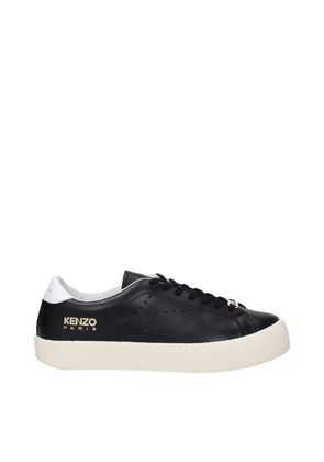 Black Leather Low Tops - EU35/US5