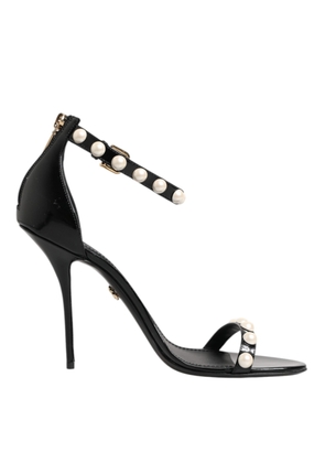 Black KEIRA Pearl Embellished Sandals Shoes - EU41/US10.5