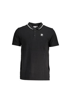 Black Cotton Polo Shirt - S