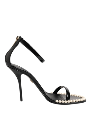 Black KEIRA Pearl Embellished Sandals Shoes - EU40.5/US10
