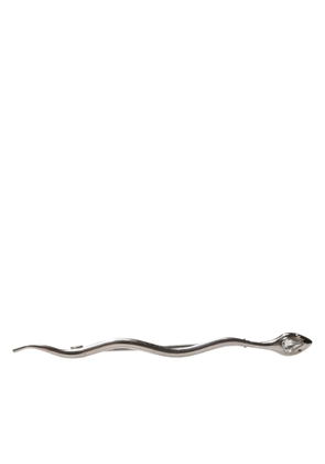 Silver Brass Crystal Spilla Serpente Mens Brooch Pin