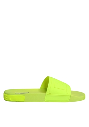 Green Rubber Slides Sandals Beachwear Shoes - EU44/US11