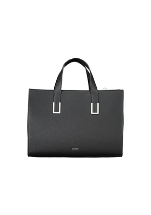Black Polyester Women Handbag