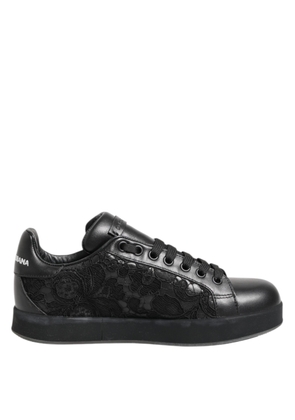Black Floral Lace Low Top Sneakers Shoes - EU35/US4.5