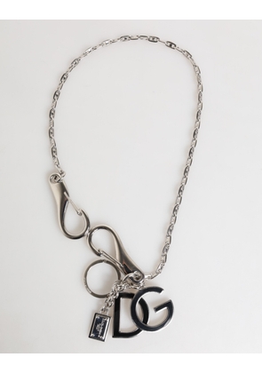 Silver DG Logo Key Holder Keychain Bag Charm Keyring