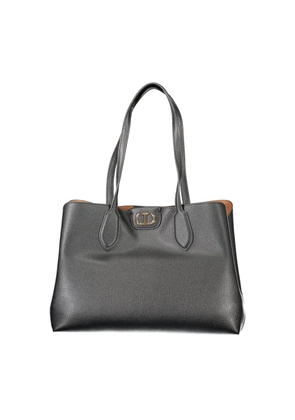 Black Polyethylene Women Handbag
