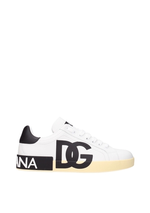 Dolce & Gabbana White Leather Low Tops - EU39/US6