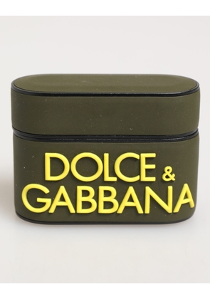 Army Green Rubber Logo Embossed Accessory  Airpods Case