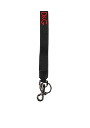 Black Red Logo Polyester Brass Holder Keychain Keyring