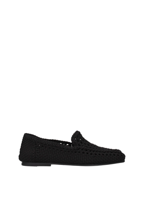 Dolce & Gabbana Black Fabric Slip-On Loafers - EU40/US7
