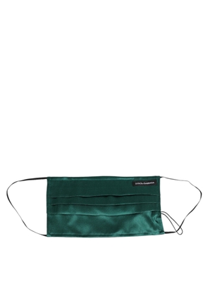 Green Silk Pleated Elastic Ear Strap Face Mask