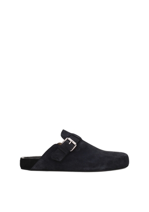 Black Leather Slippers Sandals - EU42/US9