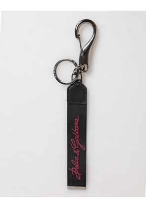 Black Burgundy Polyester DG Logo Men Keychain Keyring