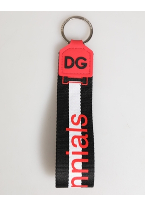 Red White DG Logo Polyester Brass Holder Keychain Keyring