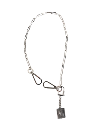 Silver Tone Metal Chain DG Logo Pendant Men Necklace