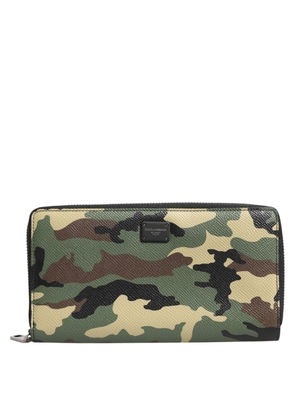 Multicolor Camouflage Logo Zip Around Continental Wallet