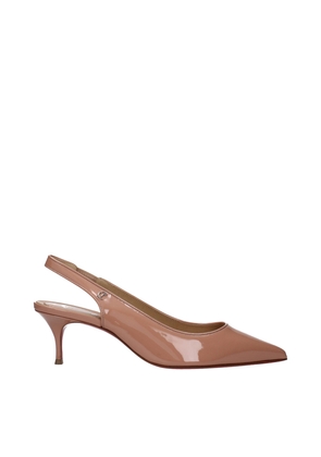 Christian Louboutin Pink Leather Mid Heel Pumps - EU37/US7