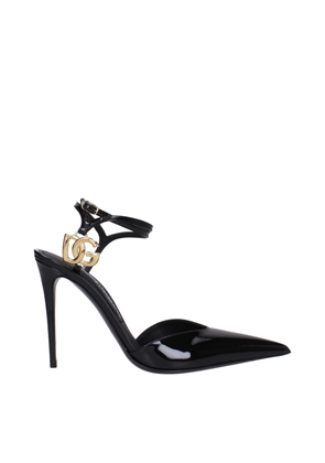 Dolce & Gabbana Black Leather Stiletto Heels Sandals - EU35.5/US5.5
