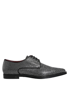 Dolce & Gabbana Silver Polyurethane Derby Formal Dress Shoes - EU43/US10