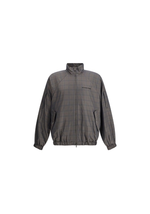 Balenciaga Zipped Jacket with Brown and Blue checked motif - 1