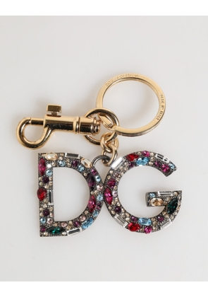 Multicolor Crystal DG Logo Gold Keychain Charm Keyring