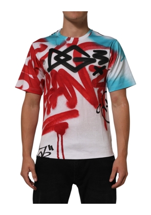 Dolce & Gabbana White Graffiti Crew Neck Short Sleeves T-shirt - XS