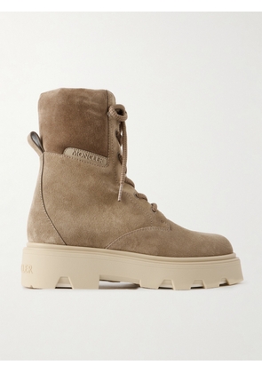 Moncler - Aurea Paneled Suede Ankle Boots - Brown - IT36,IT36.5,IT37,IT37.5,IT38,IT38.5,IT39,IT39.5,IT40,IT40.5,IT41