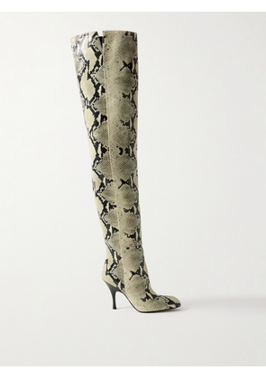 KHAITE - Colt Snake-effect Leather Over-the-knee Boots - Animal print - IT36,IT37,IT38,IT39,IT40,IT41