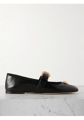 Versace - Embellished Leather Mary Jane Ballet Flats - Black - IT36,IT36.5,IT37,IT37.5,IT38,IT38.5,IT39,IT39.5,IT40,IT40.5,IT41