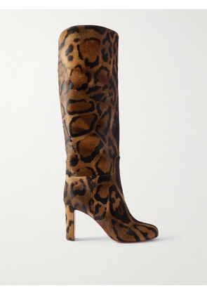 Christian Louboutin - Loo Botta 85 Leopard-print Calf Hair Knee Boots - Animal print - IT36,IT36.5,IT37,IT37.5,IT38,IT38.5,IT39,IT39.5,IT40,IT40.5,IT41,IT41.5,IT42