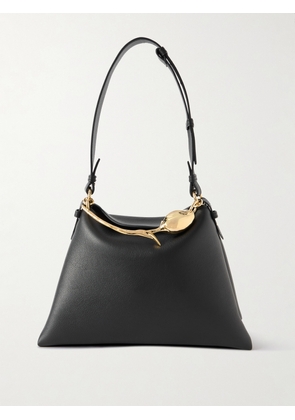 Erdem - Bloom Large Embellished Textured-leather Shoulder Bag - Black - One size