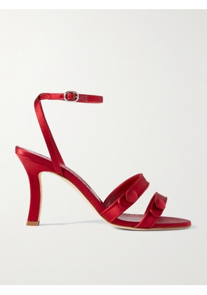 Manolo Blahnik - Neusita 90 Satin Sandals - Red - IT36,IT36.5,IT37,IT37.5,IT38,IT38.5,IT39,IT39.5,IT40,IT40.5,IT41,IT41.5,IT42