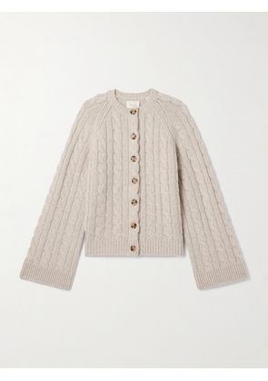 DÔEN - Virginie Cable-knit Cashmere Cardigan - Ecru - x small,small,medium,large,x large