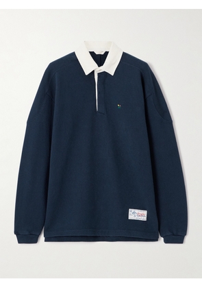 Aimé Leon Dore - Crest Embroidered Ribbed Cotton Polo Shirt - Blue - x small,small,medium