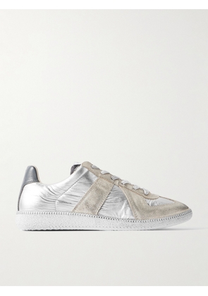 Maison Margiela - Distressed Metallic Suede And Leather-trimmed Shell Sneakers - Silver - IT35,IT36,IT36.5,IT37,IT37.5,IT38,IT38.5,IT39,IT39.5,IT40,IT40.5,IT41