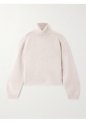 Le Kasha - Bangkok Ribbed Organic Cashmere Turtleneck Sweater - Neutrals - S/M,M/L