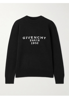 Givenchy - Intarsia Wool And Cashmere-blend Sweater - Black - x small,small,medium,large