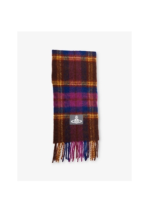 Womens Vivienne Westwood Chunky Tartan Wool-Blend Scarf