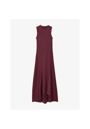 Womens Allsaints Gia Ribbed Stretch-Cotton Maxi Dress