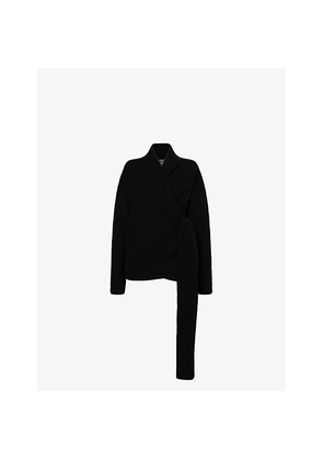 Womens Uma Wang Wrap Shawl-Collar Cashmere Cardigan