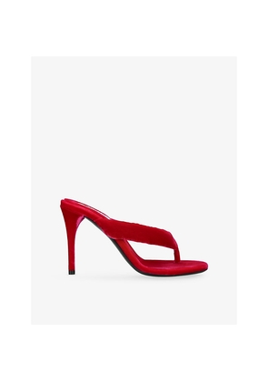 Womens Azzedine Alaia Thong 90 Heeled Velvet Mules