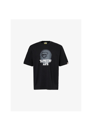 Mens A Bathing Ape Ape Head Brand-Print Cotton-Jersey T-Shirt