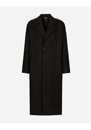 Dolce & Gabbana Oversize Single-breasted Wool Coat - Man Coats And Jackets Black M