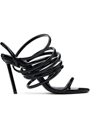 ALAÏA Black Multistrap Heeled Sandals