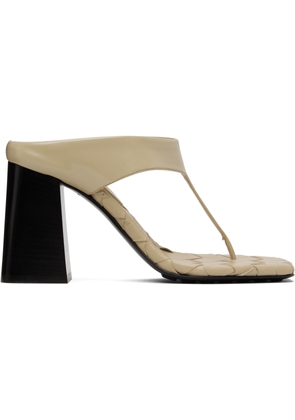 Bottega Veneta Beige Marella Thong Heeled Sandals