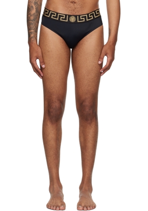 Versace Black Greca Border Swim Briefs